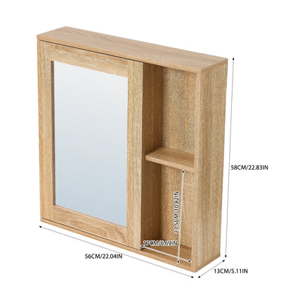 Wall-mounted Bathroom Mirror Cabinet with Adjustable Shelves