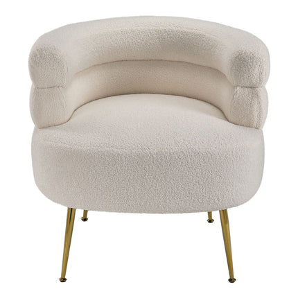 Curved Upholstered Single Sofa Accent Chair