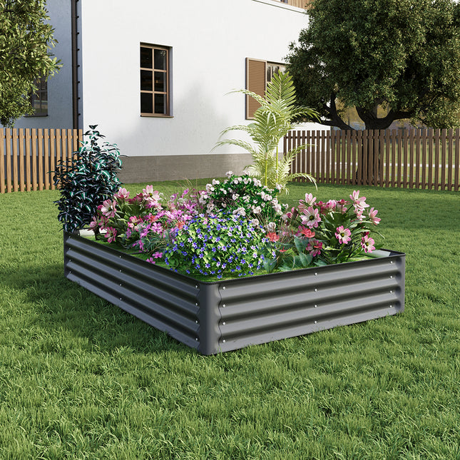 Rectangular Galvanized Steel Raised Garden Bed 180cm x 120cm