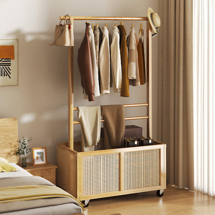 Freestanding Clothes Rack with Wheels