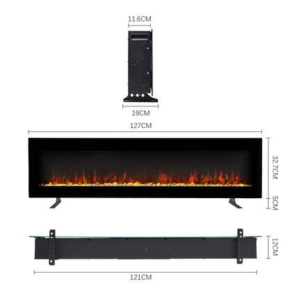 50 Inch Wall Mount Freestanding Electric Fireplace