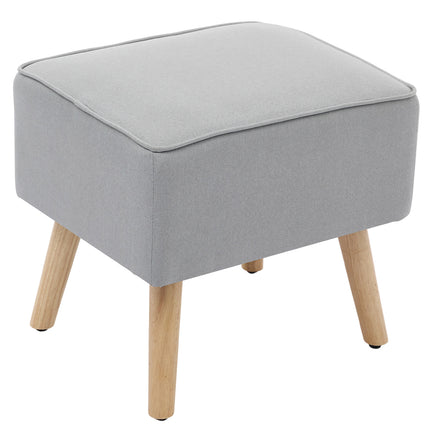 Modern Wingback Accent Chair Armchair with Footstool and Lumbar Pillow