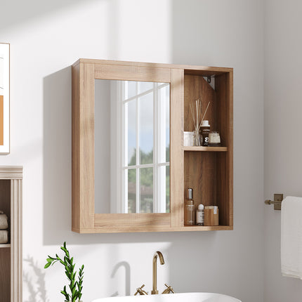 Wall-mounted Bathroom Mirror Cabinet with Adjustable Shelves