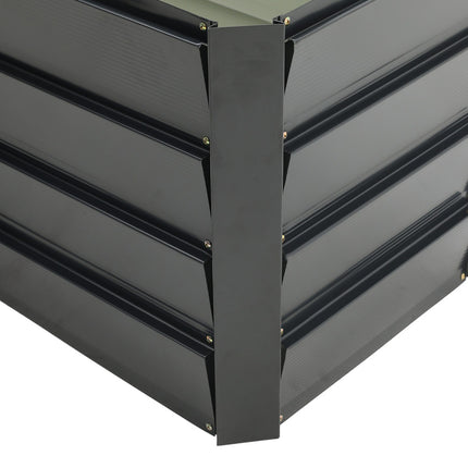 Outdoor Metal L-Shaped Raised Garden Bed