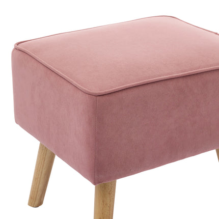 Modern Wingback Accent Chair Armchair with Footstool and Lumbar Pillow