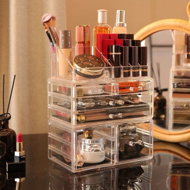 Clear Acrylic Makeup Organizer with 6 Drawers