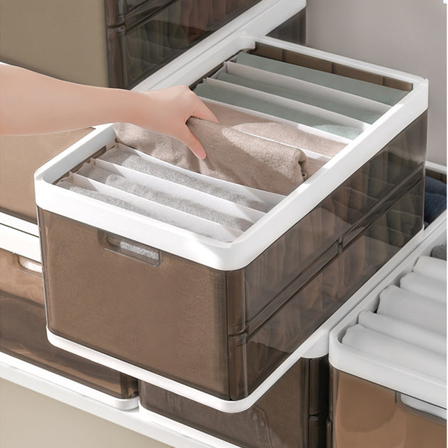 Folding Clothes Organiser Wardrobe Drawer Storage Box with Dividers