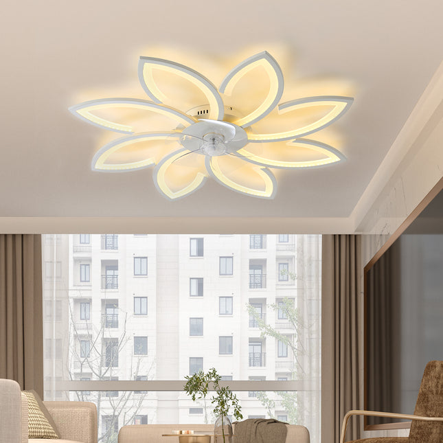 Modern Flower Shape Ceiling Fan with Light