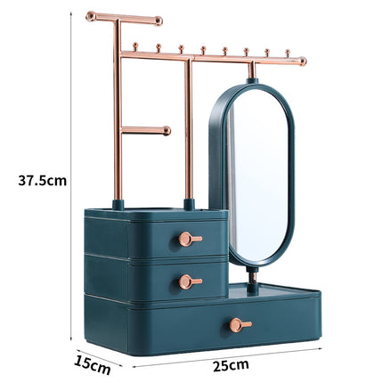 Jewelry Organizer Makeup Storage Box Necklace Eearring Display