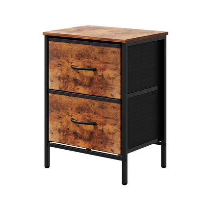 Nightstand Bedside Table with 2 Fabric Storage Drawers
