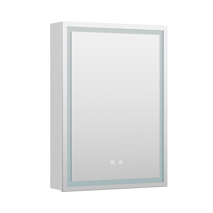 Single-Door Bathroom Mirror Cabinet with LED Lighting