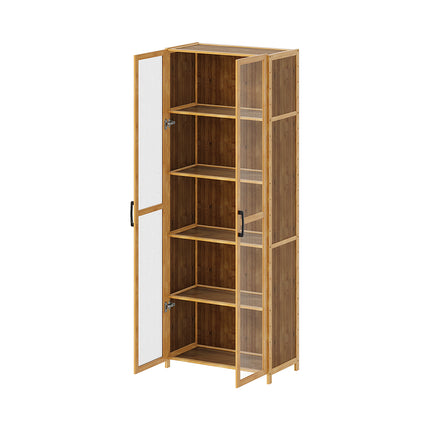 5-Tier Narrow Bookcase Storage Cabinet with Acrylic Door