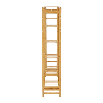 Wooden Clothes Rack with Side Hooks