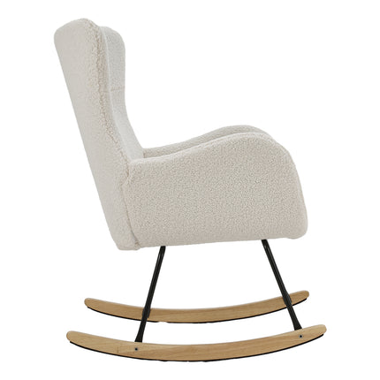 Comfy Sherpa Upholstered Rocking Accent Chair with High Backrest and Armrests