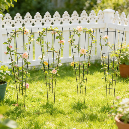 4-Pack Outdoor Metal Trellis Set for Climbing Plants
