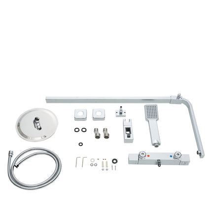 Chrome-Plated Bathroom Thermostatic Shower Mixer Set