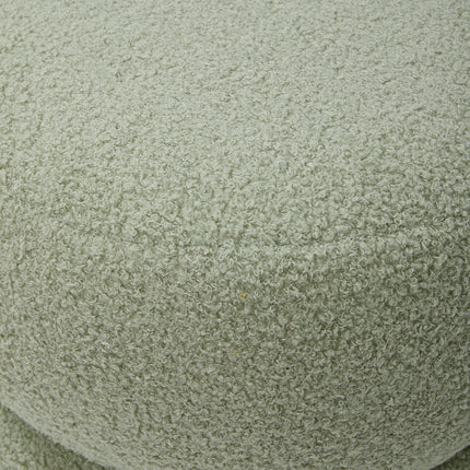 Round Teddy Fleece Upholstered Footstool