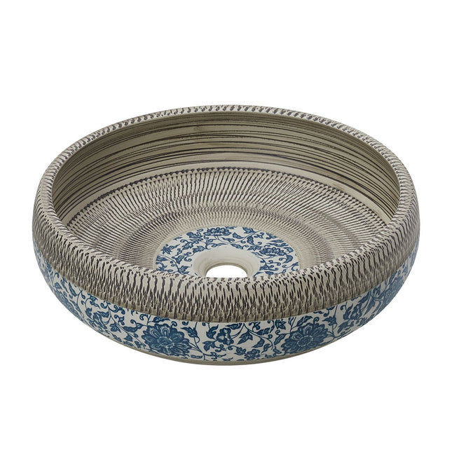 Ceramic Countertop Washbasin Vessel Sink with Waste Kit