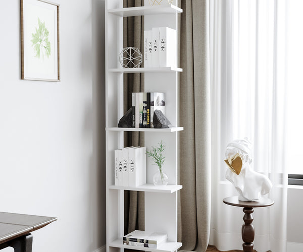 5 Tier Corner Storage Bookshelf Shelving Unit