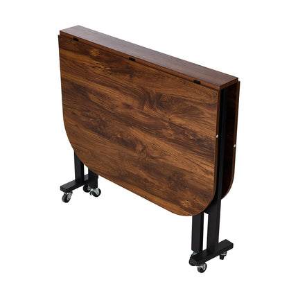 Folding Drop Leaf Table with 6 Wheels