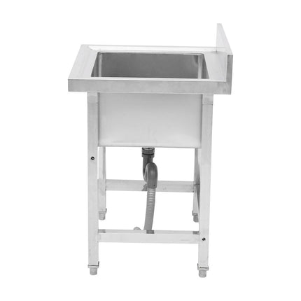 Freestanding Stainless Steel Commercial Sink with Shelf and Backsplash