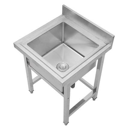 Freestanding Stainless Steel Commercial Sink with Shelf and Backsplash