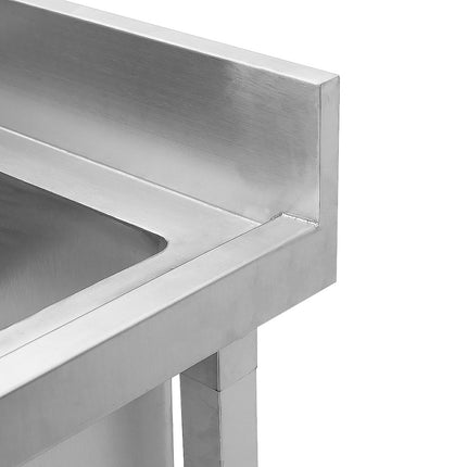 Freestanding Stainless Steel Commercial Sink with Shelf and Backsplash