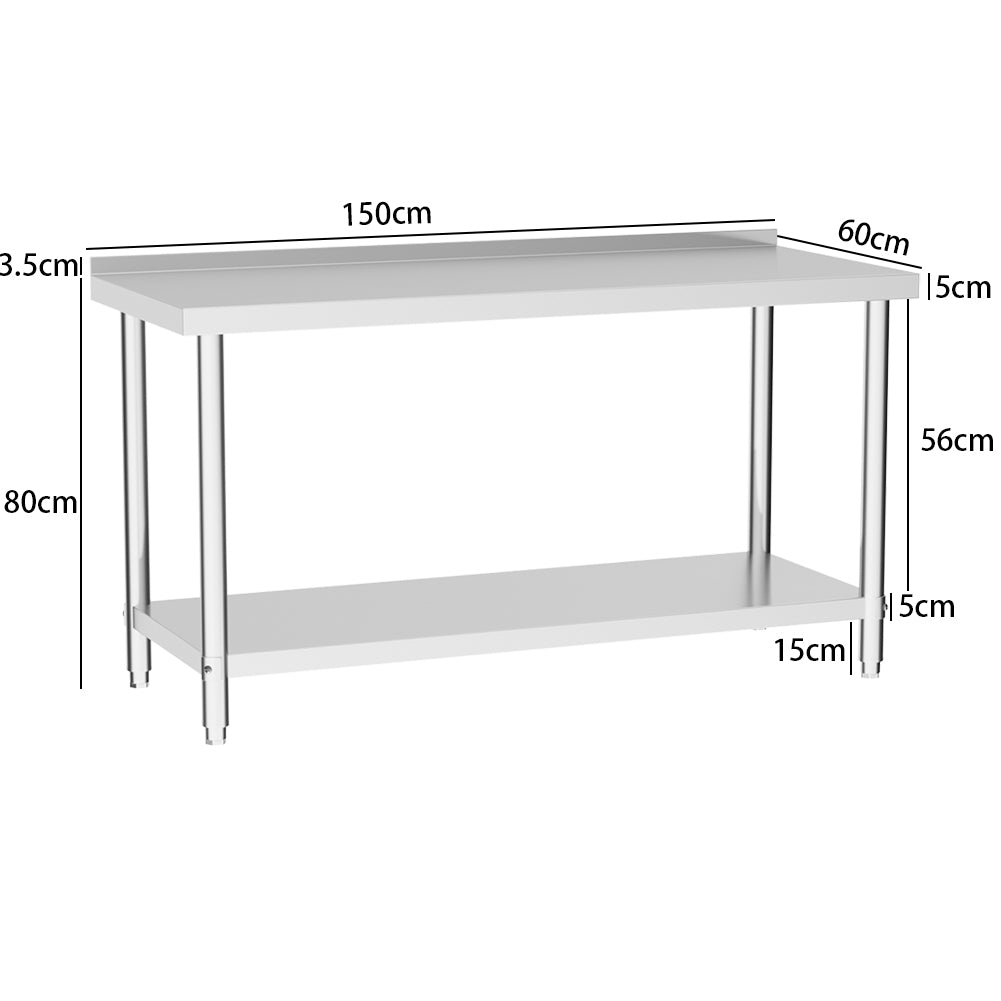 2 Tier Commercial Work Stainless Steel Table