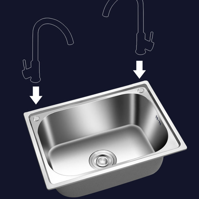 Modern Inset Stainless Steel Single Bowl Sink
