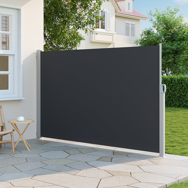 Grey 300x180cm Outdoor Retractable Privacy Side Awning