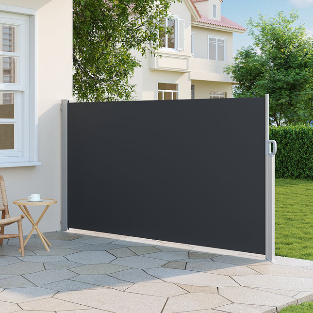 Grey 300x160cm Outdoor Retractable Privacy Side Awning