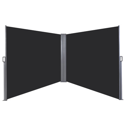 Grey 600x160cm Outdoor Retractable Privacy Reversible Side Awning