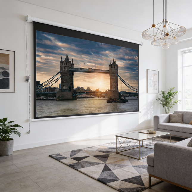 Wall Mount Electric Projector Screen for Home Theater Movie