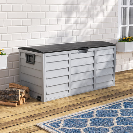 290L Waterproof Large Plastic Garden Storage Box with Wheels