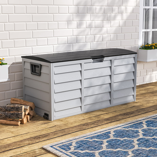 290L Waterproof Large Plastic Garden Storage Box with Wheels