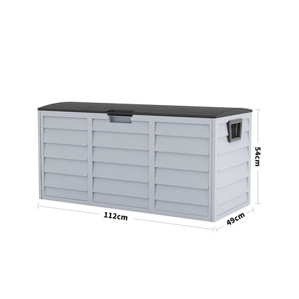 290L Waterproof Large Plastic Garden Storage Box with Wheels