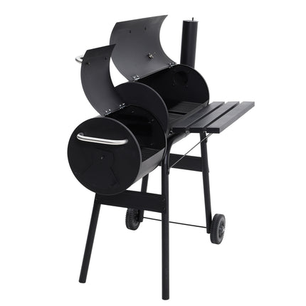 Portable Outdoor Charcoal BBQ Grill with Offset Smoker