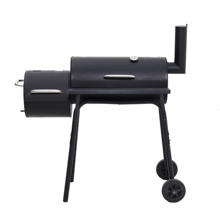 Portable Outdoor Charcoal BBQ Grill with Offset Smoker