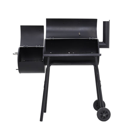Portable Outdoor Charcoal BBQ Grill with Offset Smoker