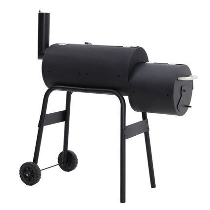 Portable Outdoor Charcoal BBQ Grill with Offset Smoker