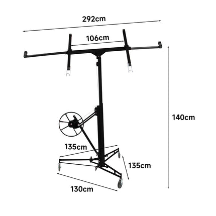 11 Ft Plaster Board Drywall Lifter Hoist Lifter with Rolling Casters