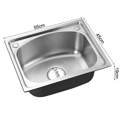Stainless Steel Topmount Square Single Kitchen Sink