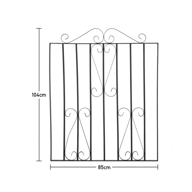 3ft Heavy Black Metal Garden Gate Fence Gate 104cm