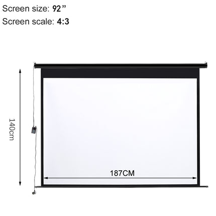 92 Inch HD Electric Pull Down Projector Screen