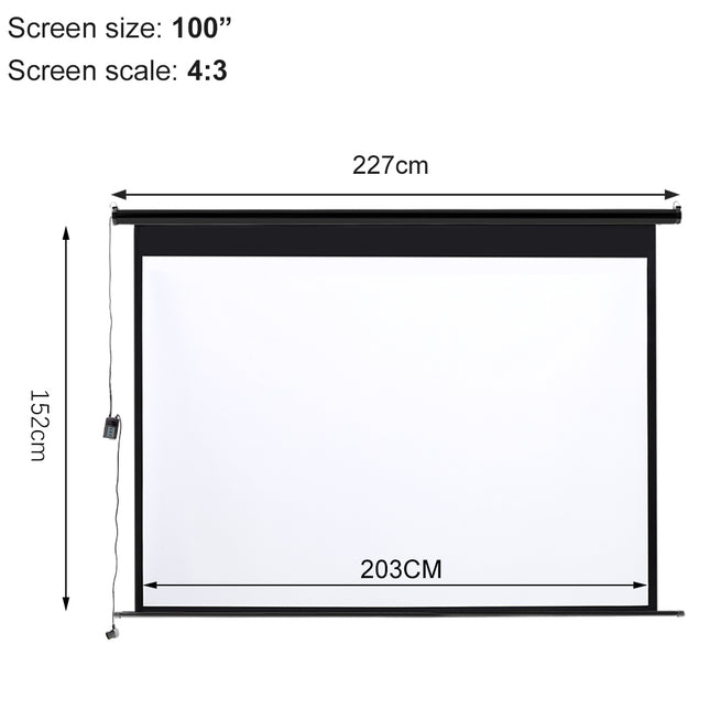 Motorized Electric Projector Screen with Remote Control