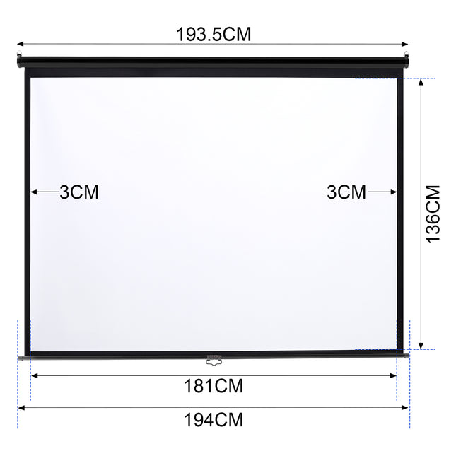 92 Inch HD Manual Pull Down Projector Screen