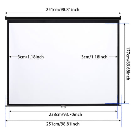 120 Inch HD Manual Pull Down Projector Screen