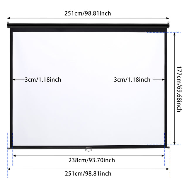 120 Inch HD Manual Pull Down Projector Screen