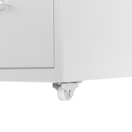 Office Rolling File Cabinet with 6 Drawers Shelf and Wheels White