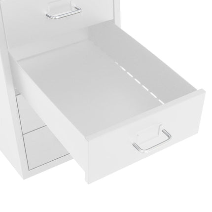 Office Rolling File Cabinet with 6 Drawers Shelf and Wheels White